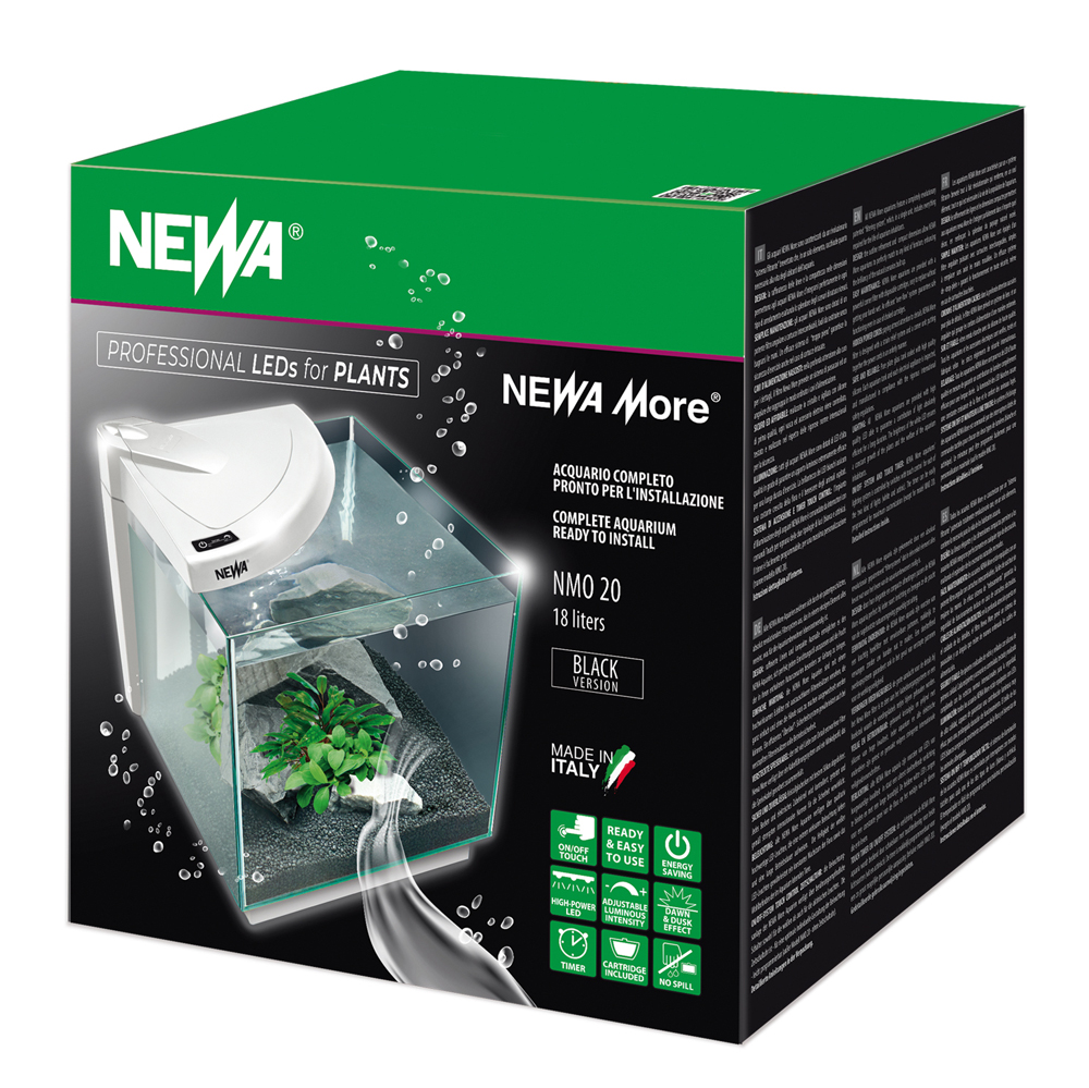 Newa More 20 Acquario Freshwater Completo di Illuminazione a Led Touch 18Lt Nero