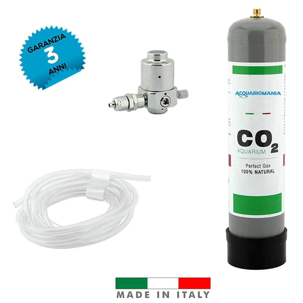 Acquariomania Impianto CO2 Minimum Eco Bombola 600g Riduttore di pressione e Tubo