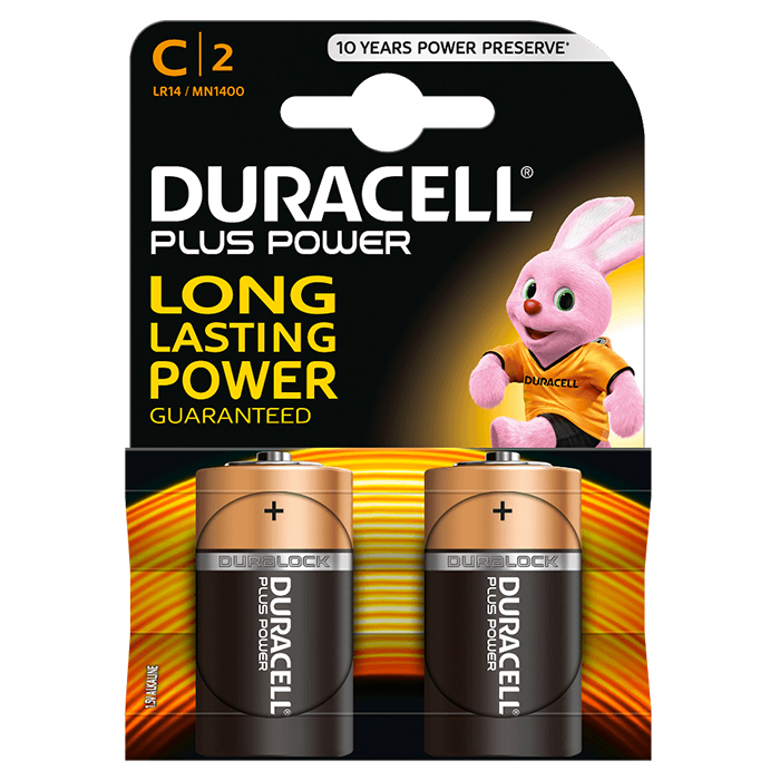 Duracell Batteria Pila Plus Power  Mezza Torcia C 2  2pz