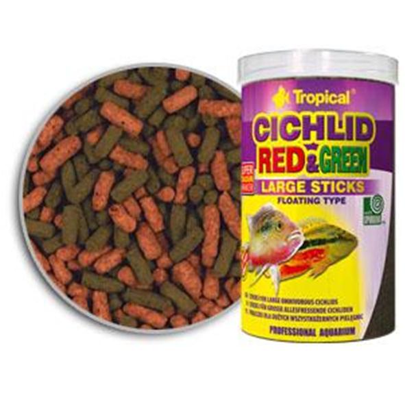 Tropical Cichlid Red &amp; Green Large Sticks 1000ml 300gr