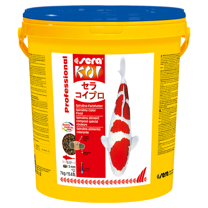 Sera Koi Professional Spirulina mangime per colorazione e crescita 7Kg secchio