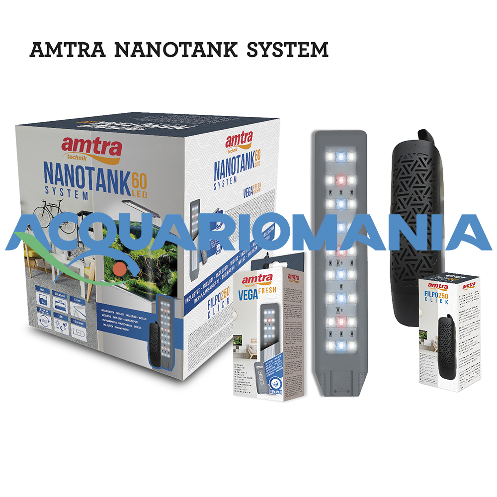 Amtra Nanotank System 60 Acquario 60L Coperchio e Tappetino 38x38x43h cm