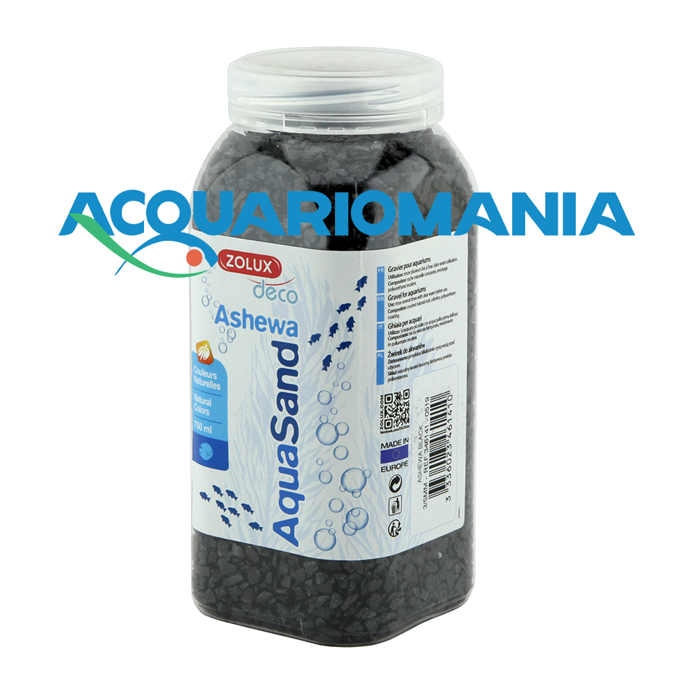Zolux Aquasand Ashewa Ghiaia Nera 4-6mm 750 ml 1,3Kg