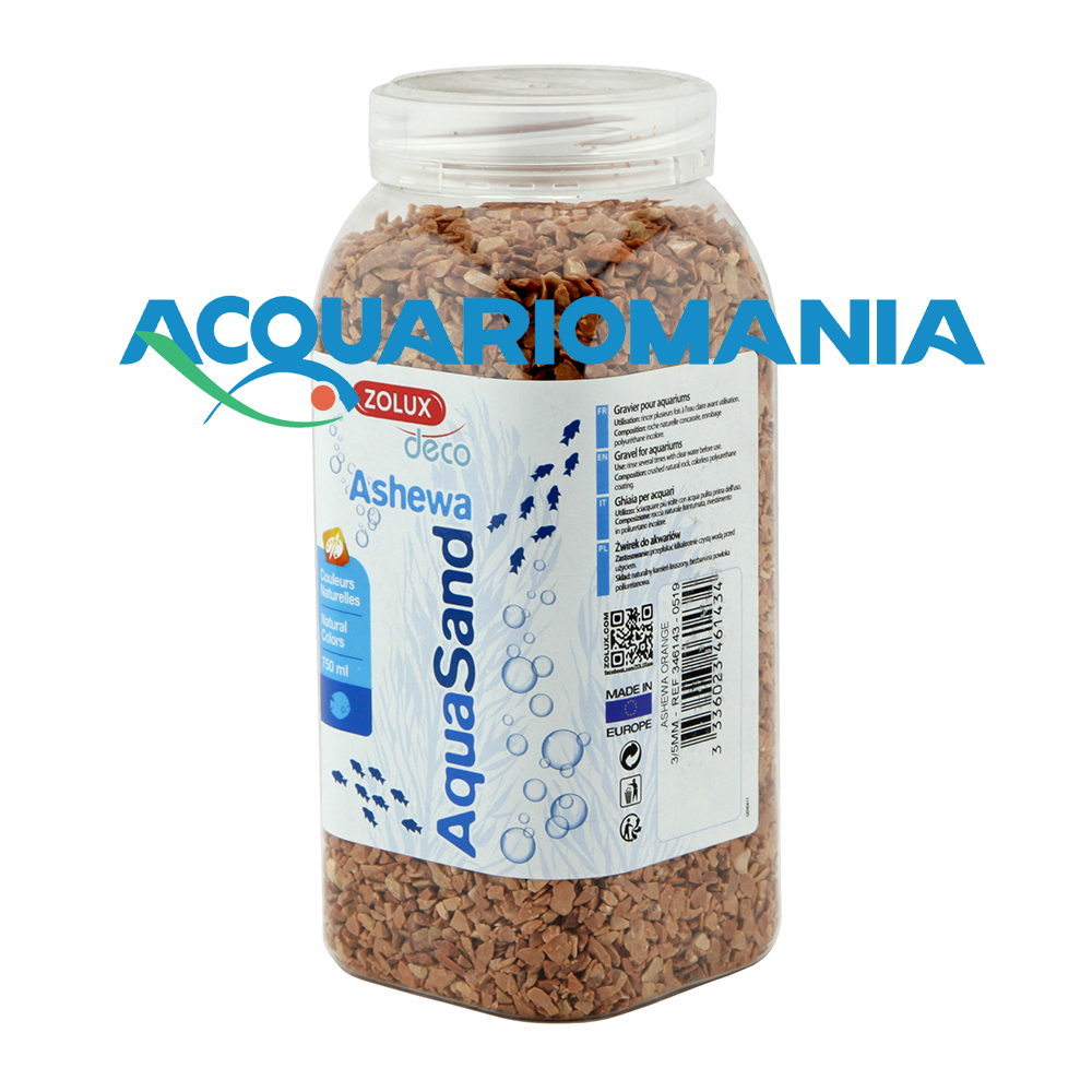 Zolux Aquasand Ashewa Ghiaia Arancio 4-6mm 750 ml 1,3Kg