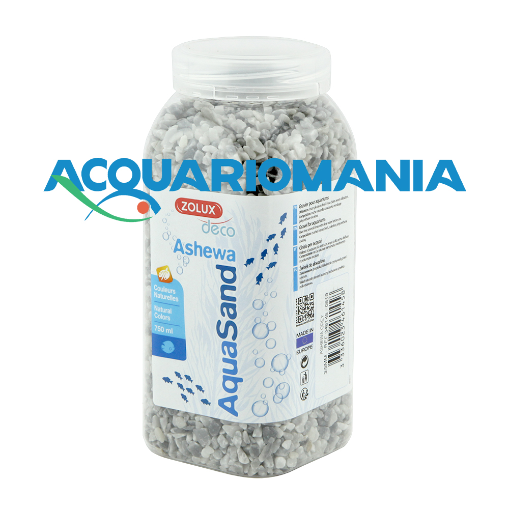 Zolux Aquasand Ashewa Ghiaia Grigia 4-6mm 750 ml 1,3Kg