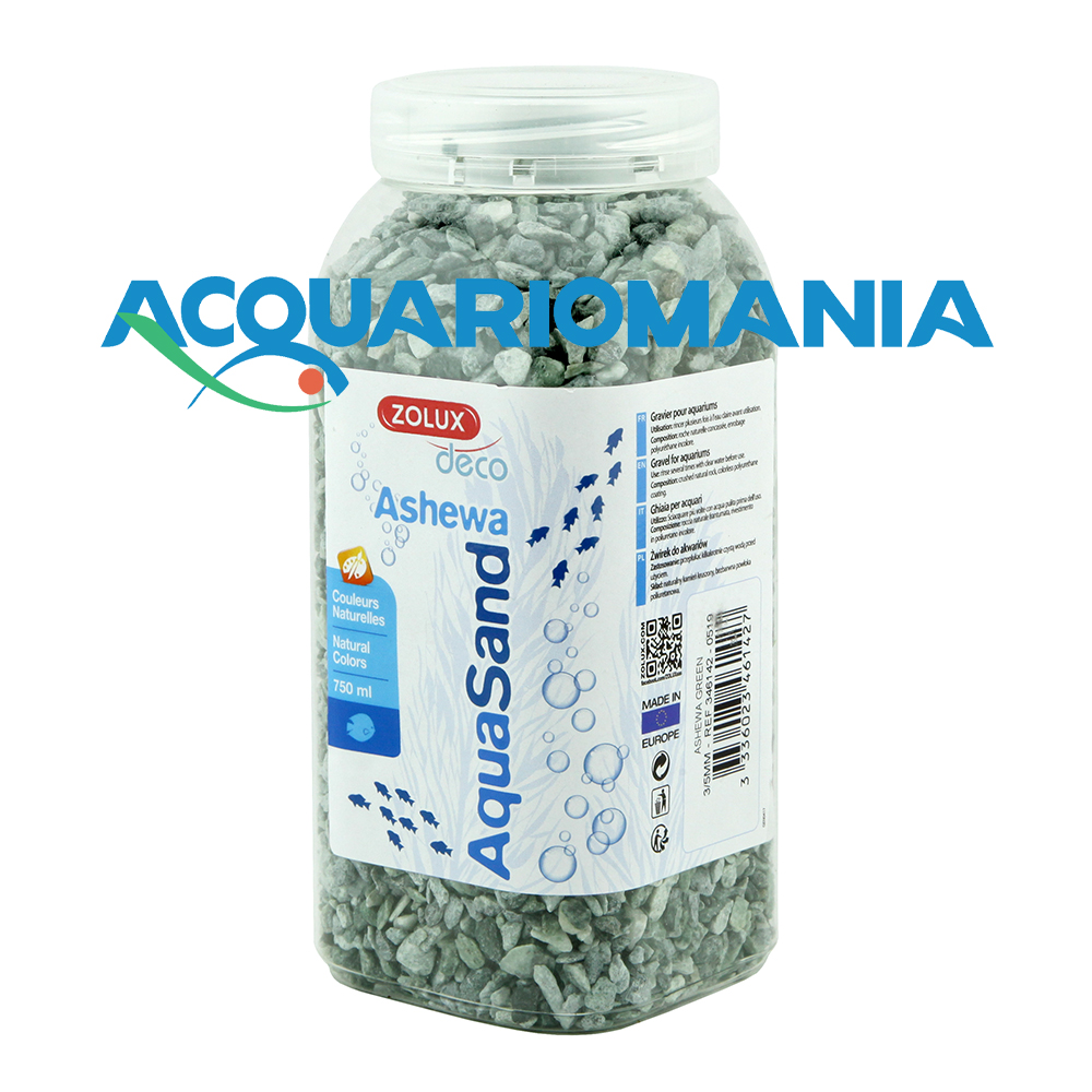 Zolux Aquasand Ashewa Ghiaia Verde/Grigio 4-6mm 750 ml 1,3Kg