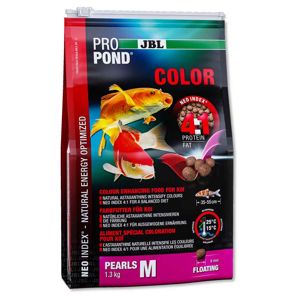 Jbl ProPond Color Pearls M Mangime Colorazione per Carpe Koi 3000ml 1,3Kg
