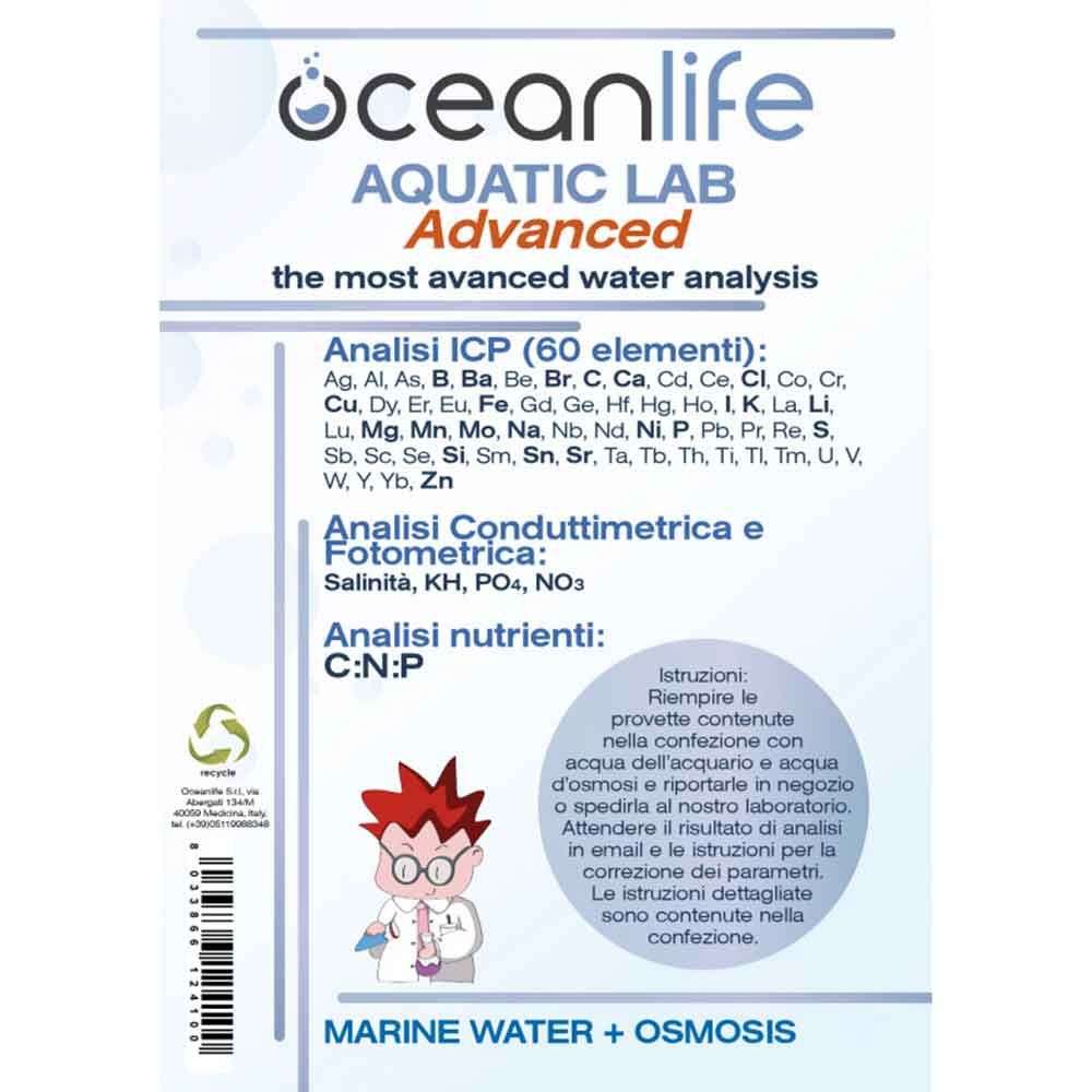 Oceanlife Aquatic Lab Advanced Test ICP per Acqua marina 60 elementi + osmosi
