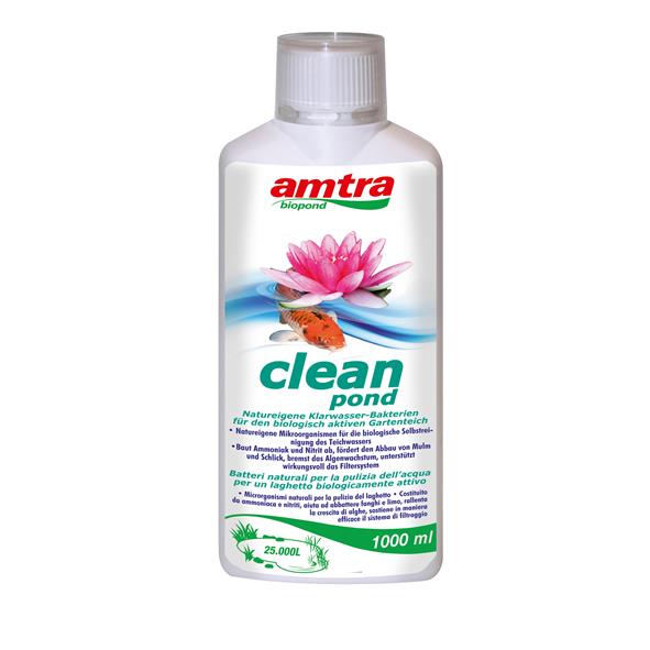 Amtra Clean Pond Batteri Naturali per pulizia Laghetto 1000 ml per 25000 l