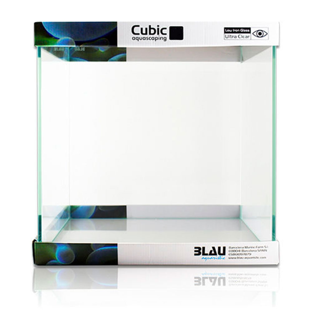 Blau Aquaristic Cubic Aquascaping Ultra Clear Acquario 64lt 40x40x40cm
