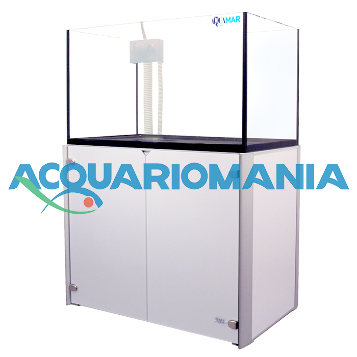 AQ Aquaristica Acquario AquaMar Club 240 con Supporto Docks in alluminio Bianco 92 cm