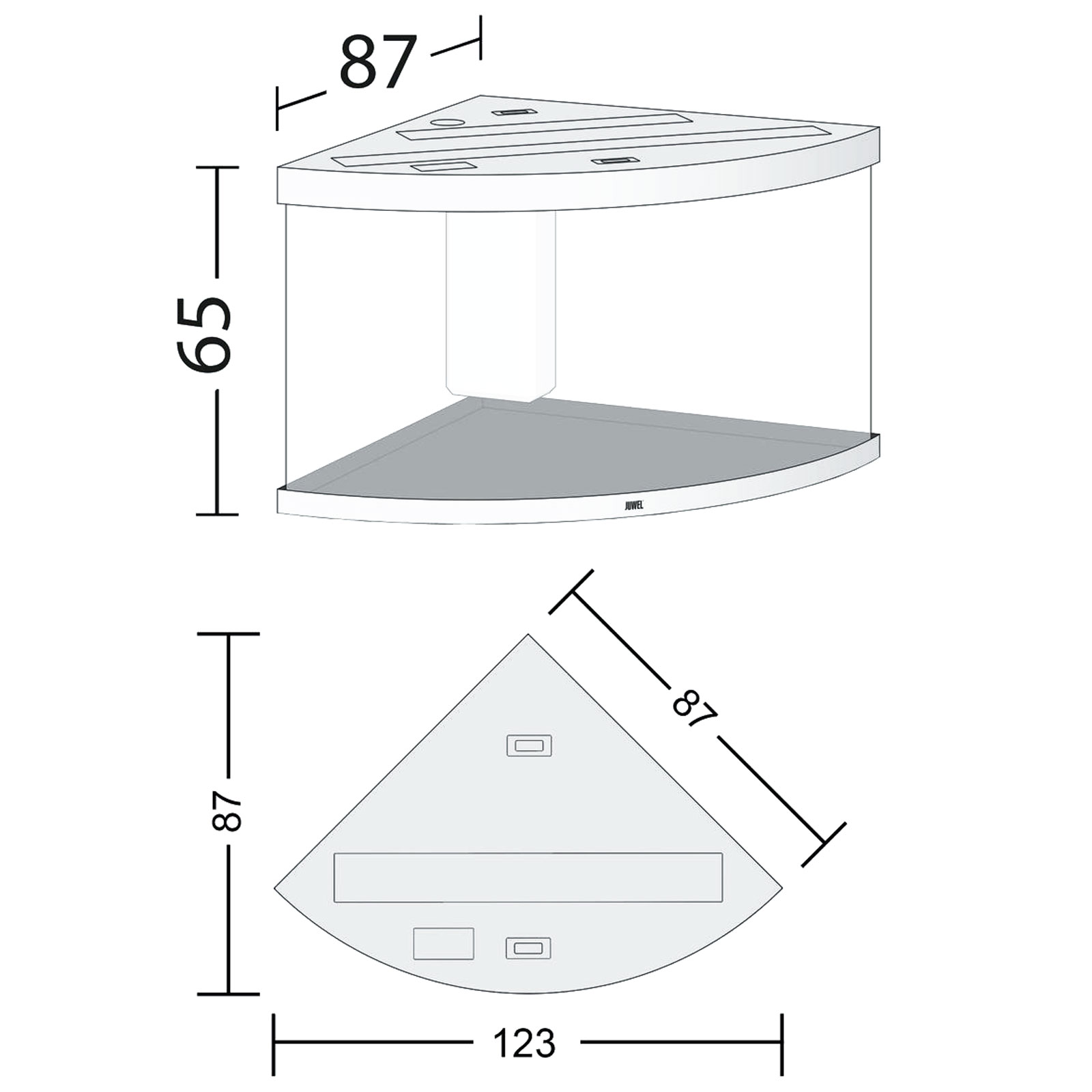 Juwel Acquario Trigon 350 Litri LED Nero mis. 123x87x65H cm