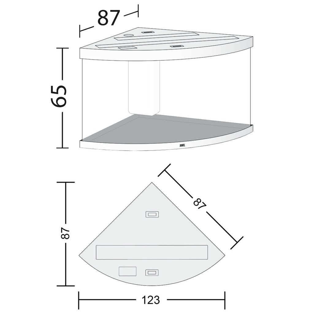 Juwel Acquario Trigon 350 Litri LED Nero mis. 123x87x65H cm