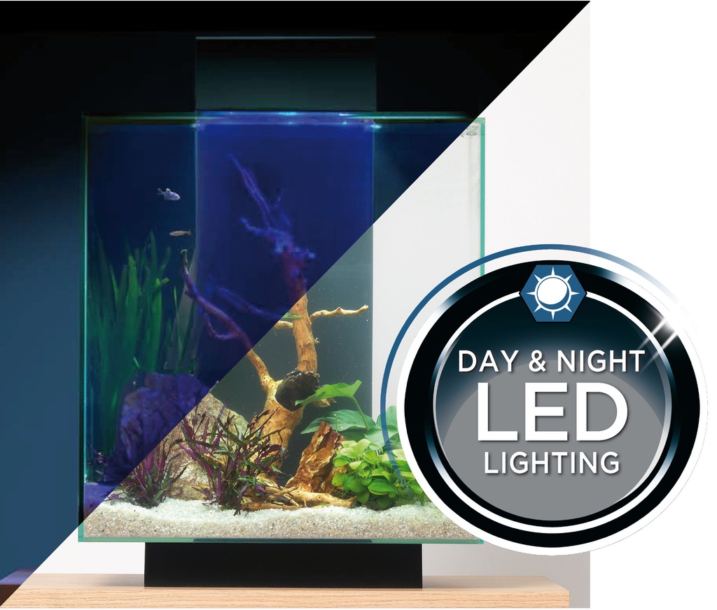 Askoll Acquario Fluval Edge 2.0 Led e Luce lunare 46Lt Black 43x35x59h cm New 2018