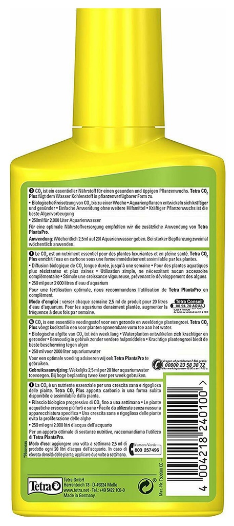 Tetra CO2 Plus Fertlizzante a base di carbonio 250ml per 2000Lt