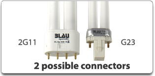 Blau Lampada PL Bianca/Rosa 9W G23 (2 pin)