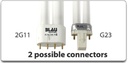 Blau Lampada PL Bianca/Rosa 9W G23 (2 pin)