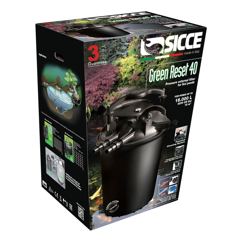 Sicce Green Reset 40l Filtro bidone da laghetto con UV-C