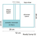 Blau Aquaristic Ready Sump 52 con recipiente rabbocco automatico e divisori