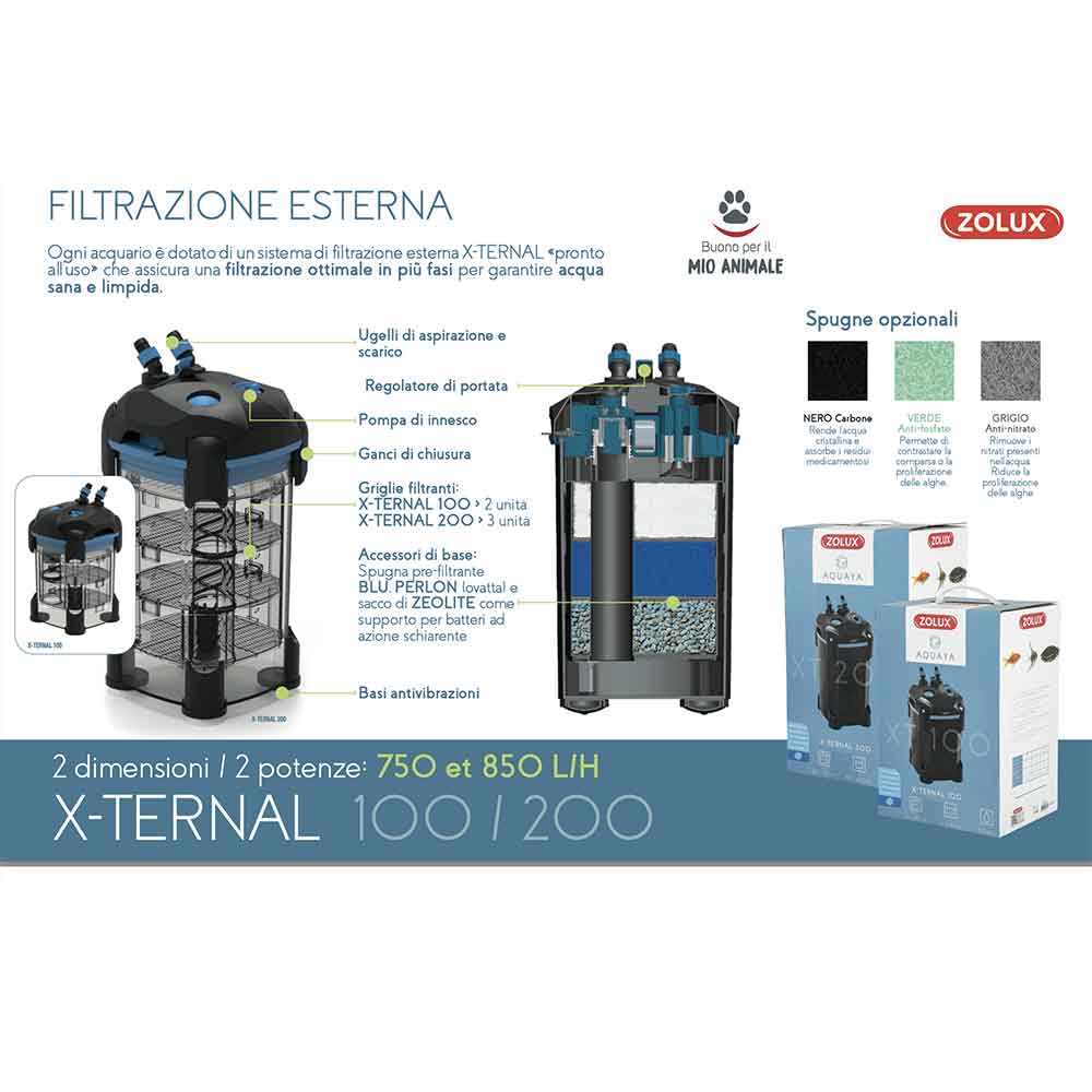 Zolux Acquario Aqua Idromax Bianco 72 Completo 63x35x127h cm