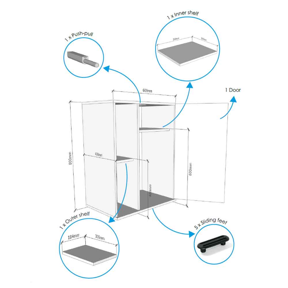 Askoll Opera 110 Stand Mobile supporto Bianco 60x40x80h cm