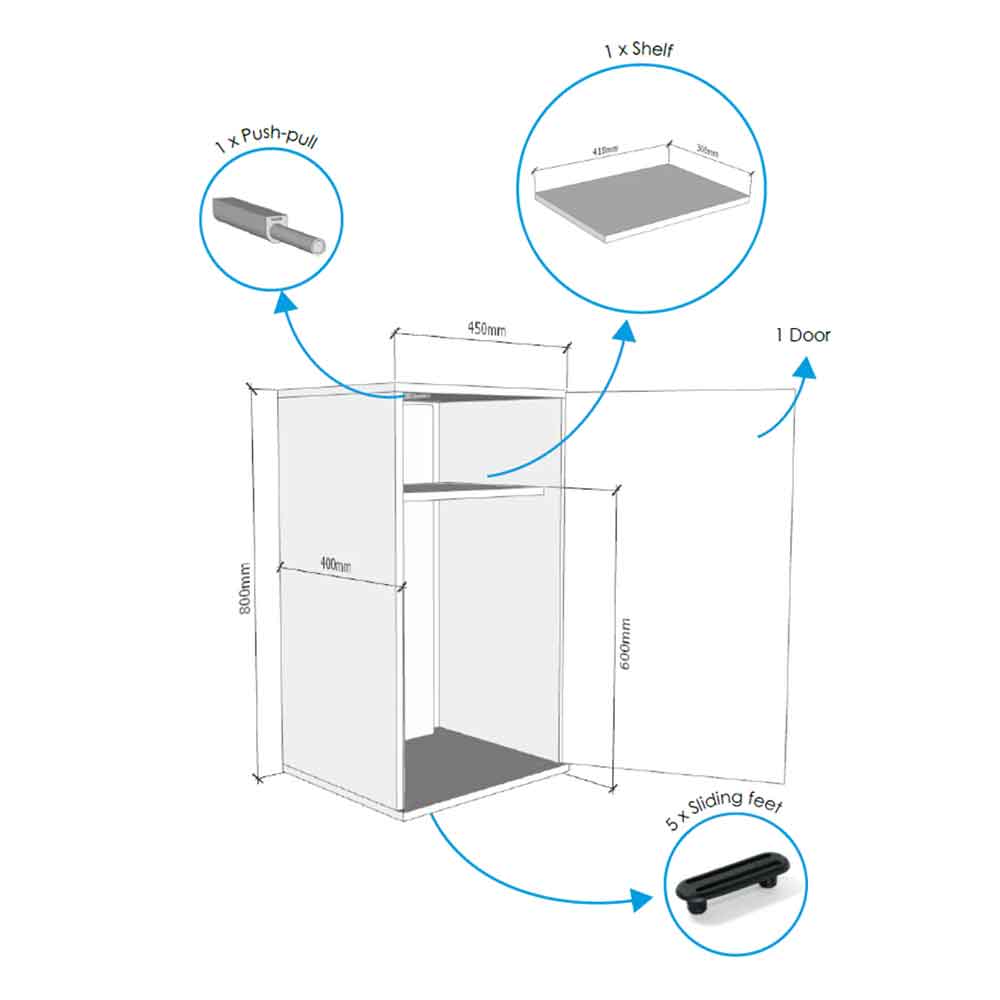 Askoll Opera 80 Stand Mobile supporto Nero 45x40x80h cm