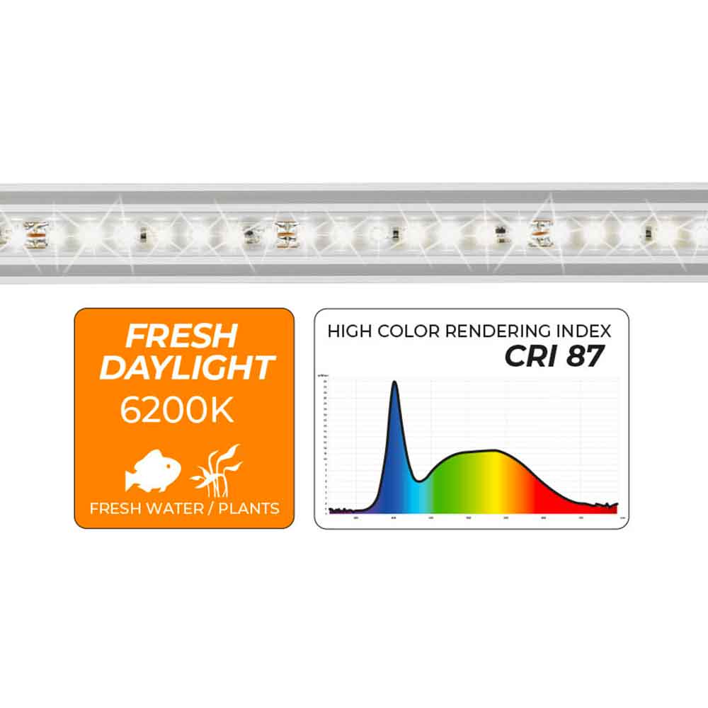 Newa Led Slim Daylight 528 Lampada estensibile per acquari da 546-615mm 6200K° 7.8W