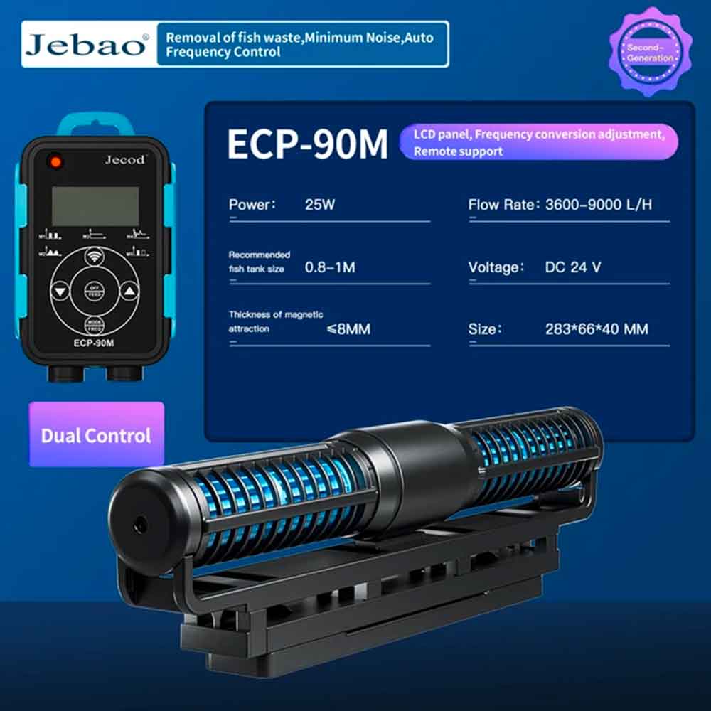 Jebao/Jacod Pompa di movimento ECP 90M a flusso incrociato per acquari fino a 100cm