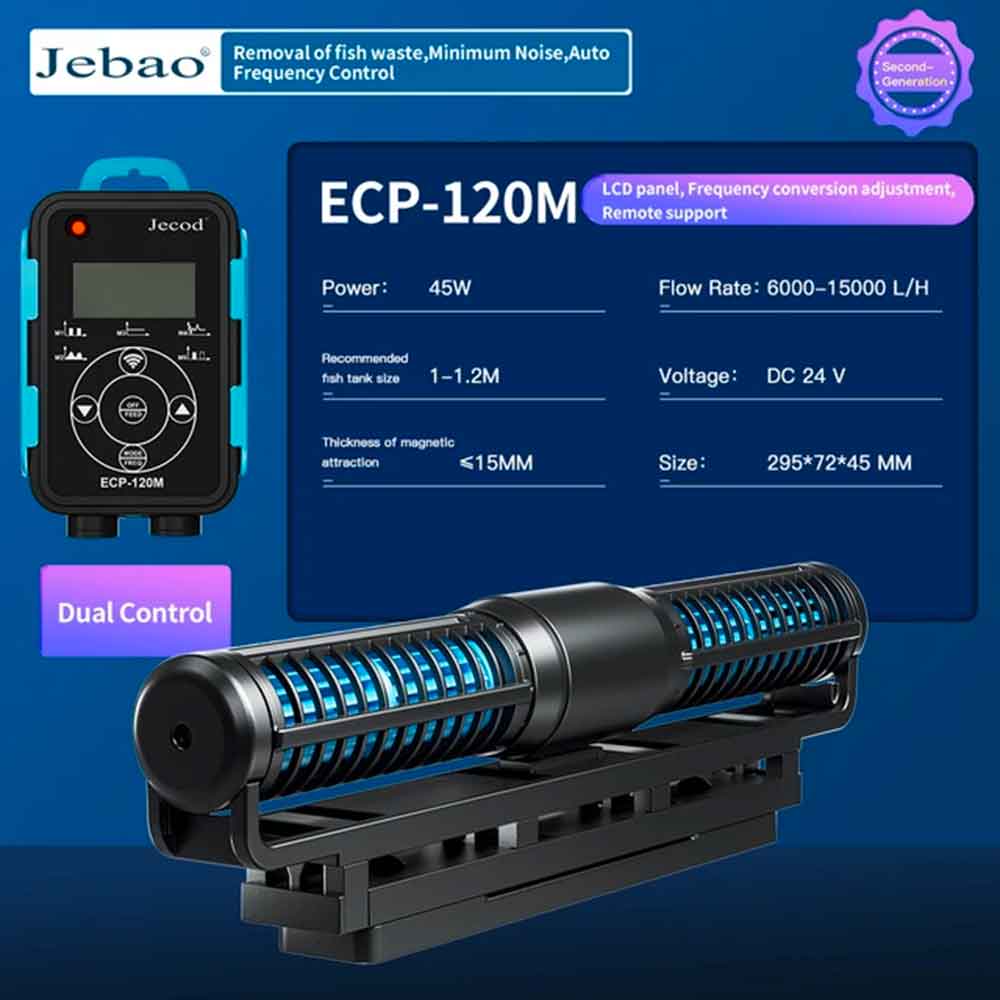 Jebao/Jacod Pompa di movimento ECP 120M a flusso incrociato per acquari fino a 120cm