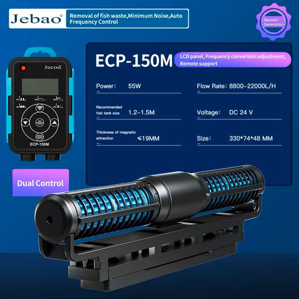 Jebao/Jacod Pompa di movimento ECP 150M a flusso incrociato per acquari fino a 150cm