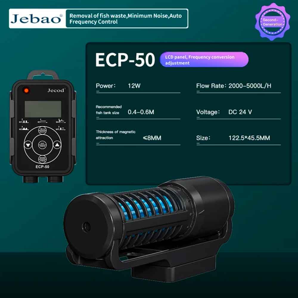 Jebao/Jacod Pompa di movimento ECP 50 a flusso incrociato per acquari fino a 60cm Wi-fi
