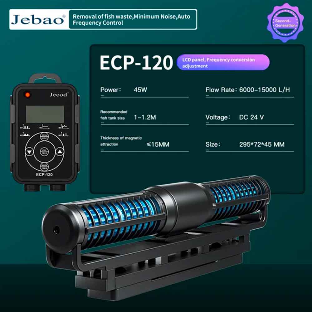 Jebao/Jacod Pompa di movimento ECP 120 a flusso incrociato per acquari fino a 120cm