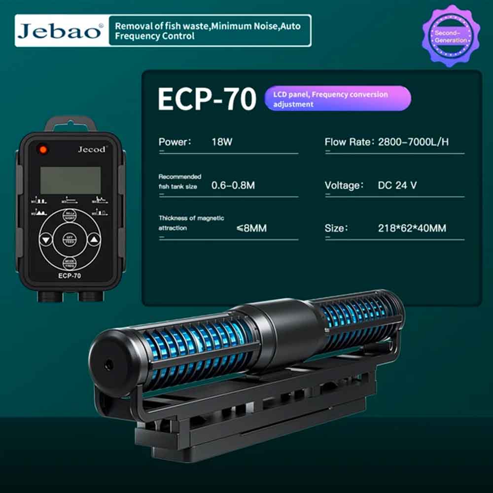 Jebao/Jacod Pompa di movimento ECP 70 a flusso incrociato per acquari fino a 80cm