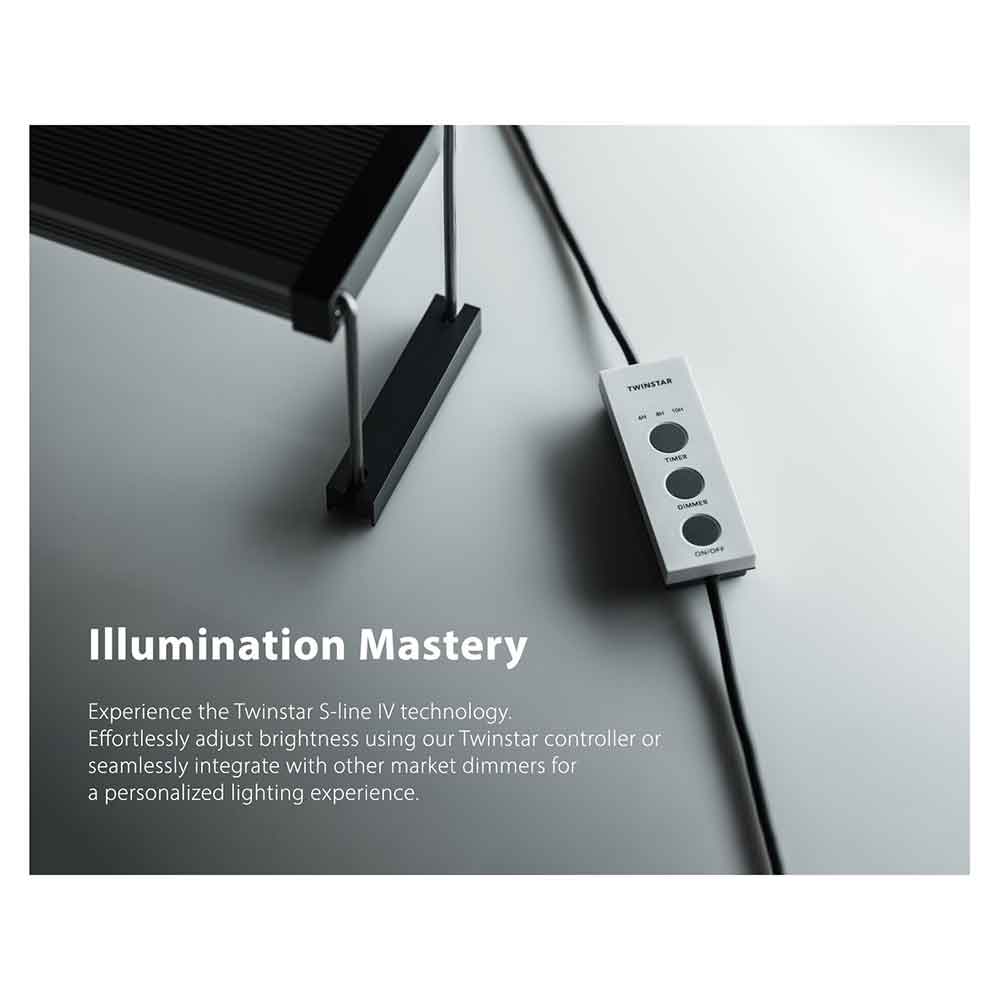 Twinstar S Line IV 600S Lampada a Led RGB in Titanio Aquascaping 42W 60-70cm
