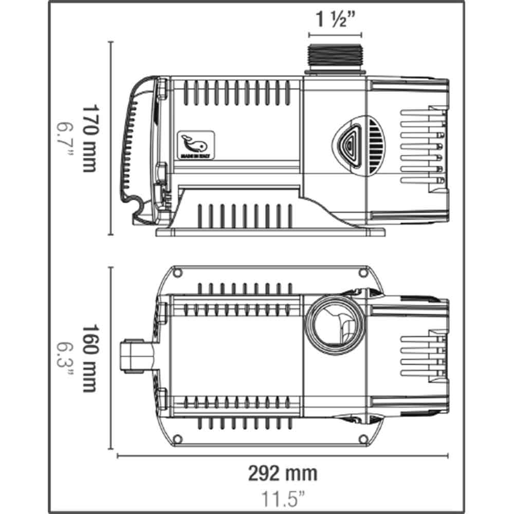 Sicce Pompa Syncra HF 16 pompa di ricircolo interna/esterna regolabile 5500L/h cavo 10 metri