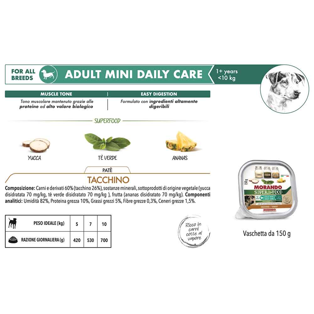 Morando Super Pet Food Adult Mini Daily Care Patè Anatra 150 g