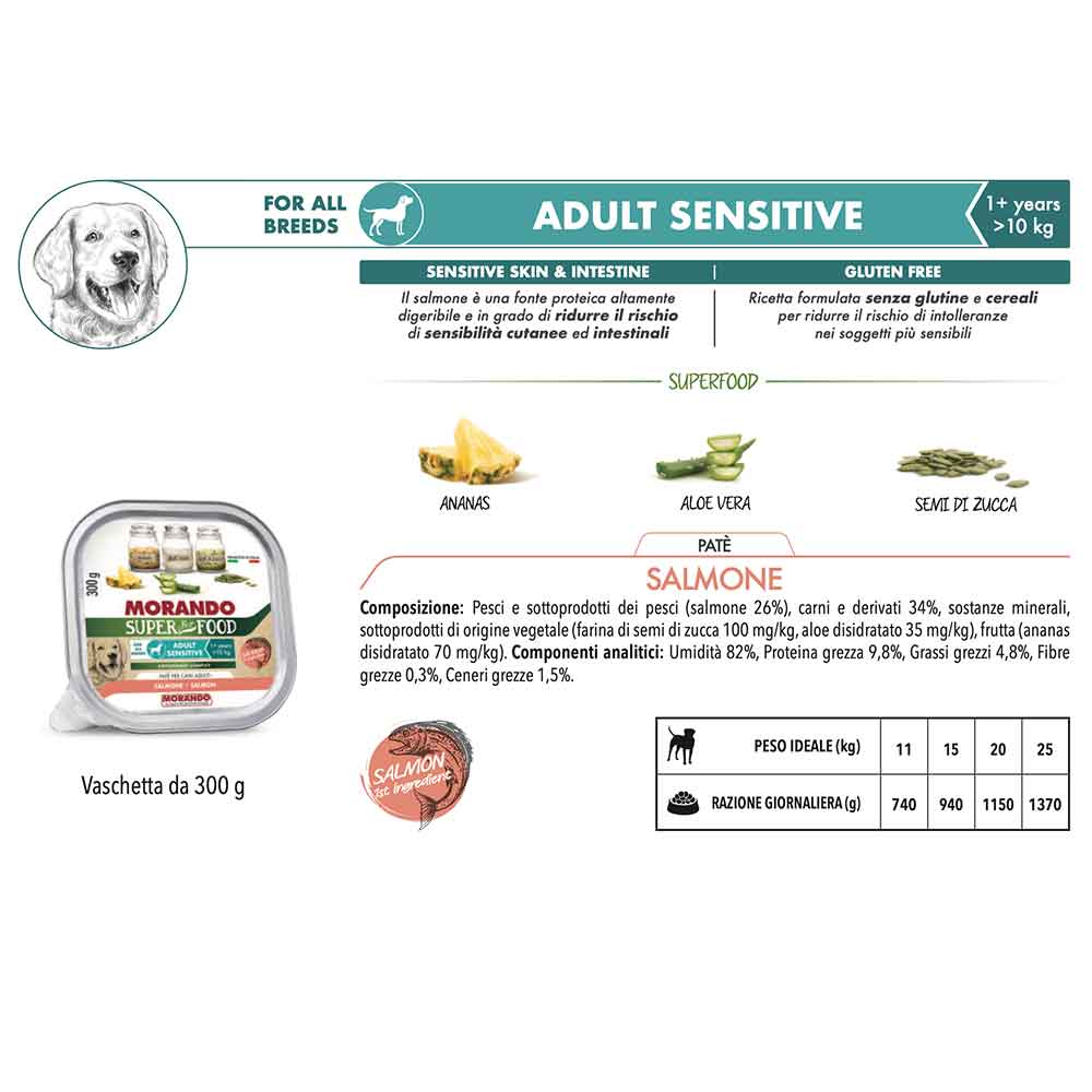 Morando Super Pet Food Adult Mini Daily Care Patè Salmone 300g