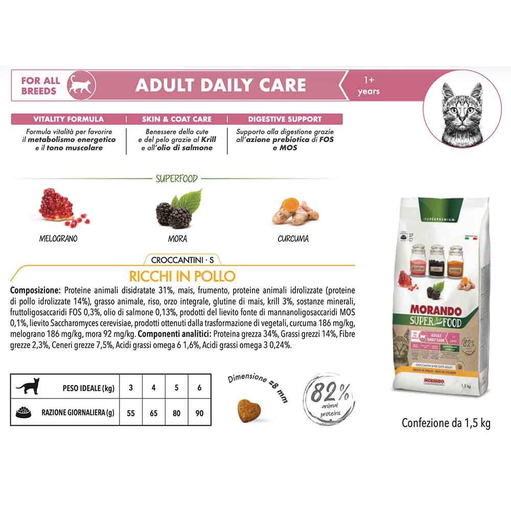 Morando Super Pet Food Adult Daily Care S Ricchi in Pollo 1,5Kg