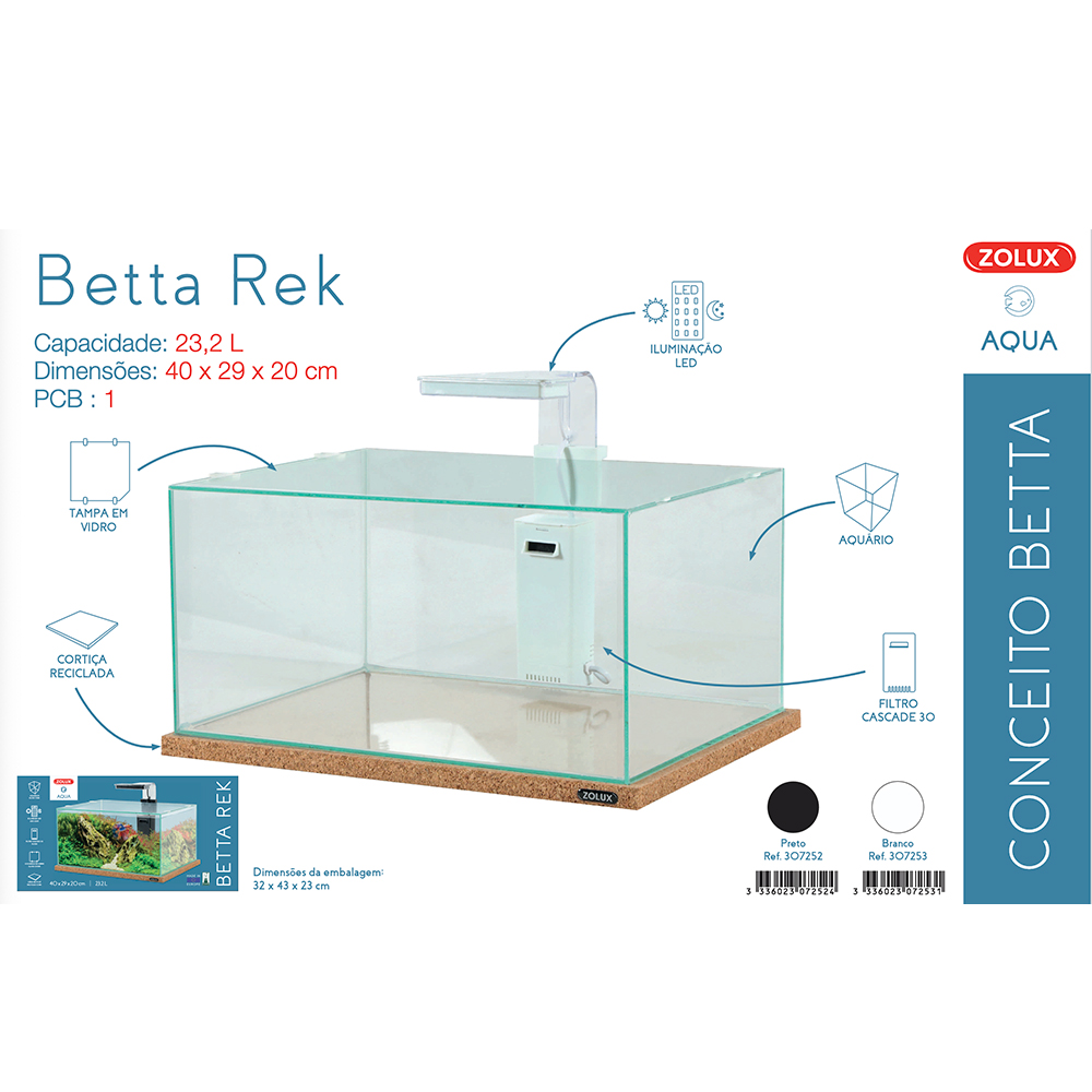 Zolux Betta Rek Acquario per Betta 23,2L Bianco