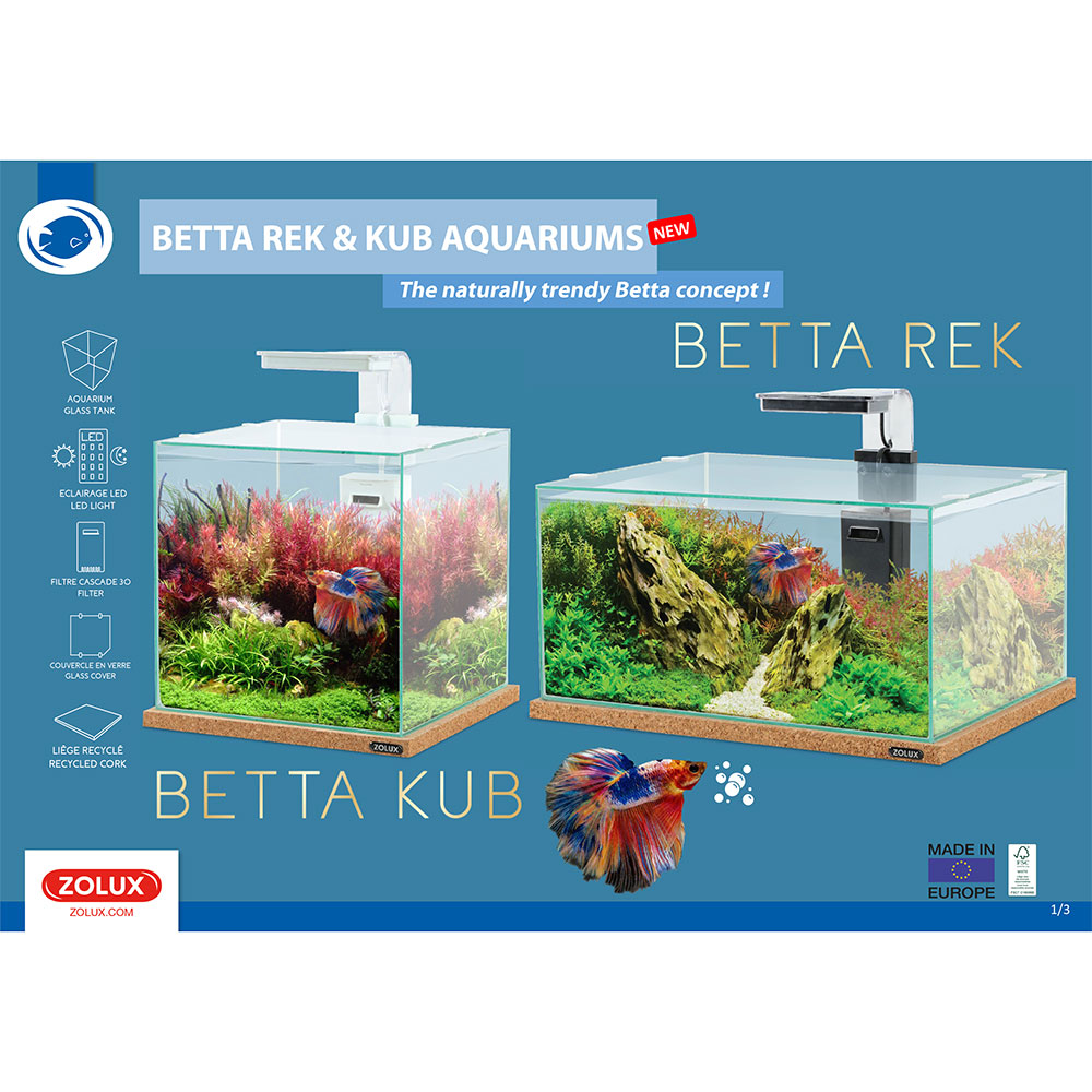 Zolux Betta Rek Acquario per Betta 23,2L Nero