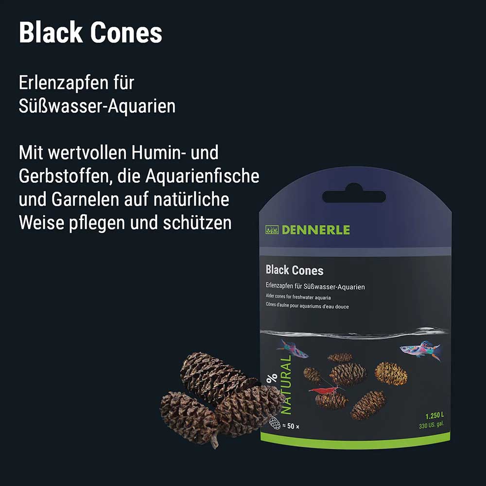 Dennerle Black Cones Pigne di Ontano 50pz per 1200Lt