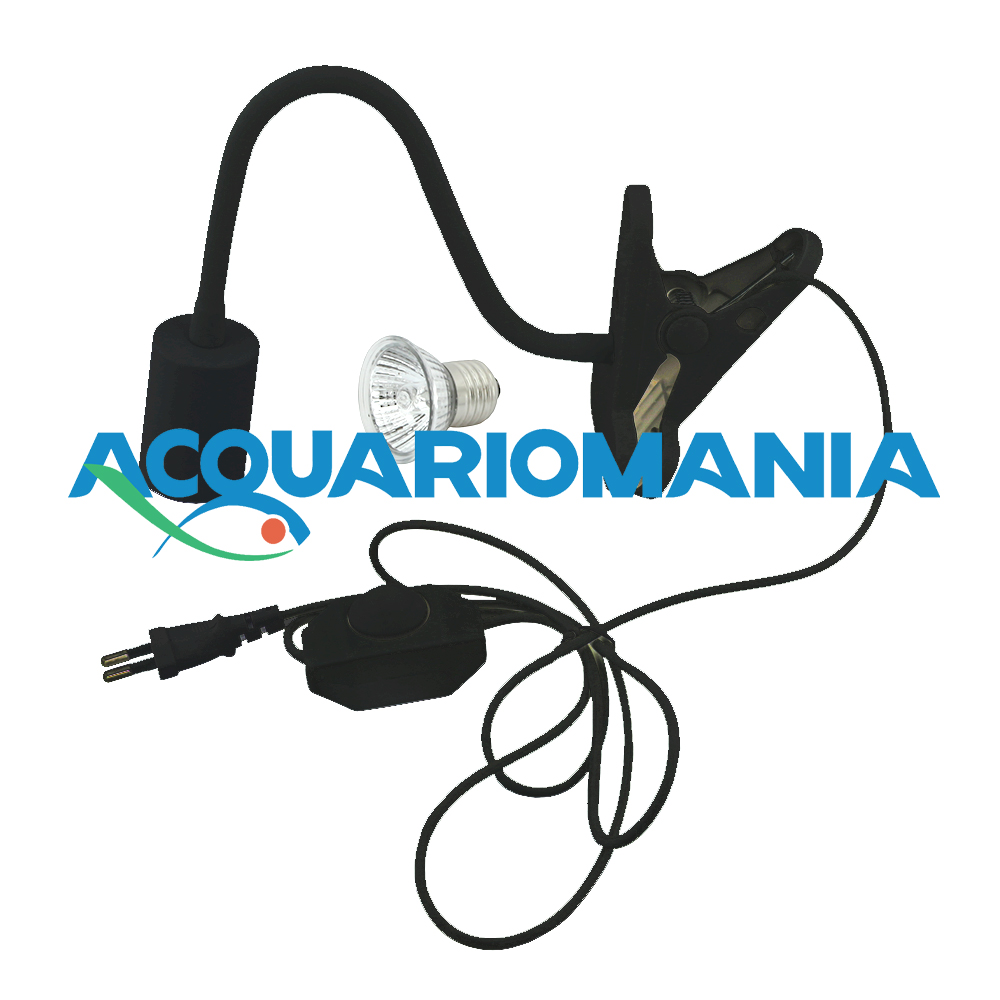 Reptalux Lampada Flessibile a Pinza E27 con UV-A e UV-B 50W nero