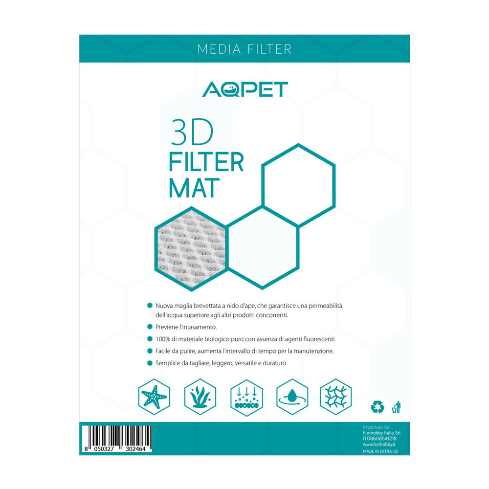 Aqpet 3D Filter Mat per il Filtraggio meccanico 2pz