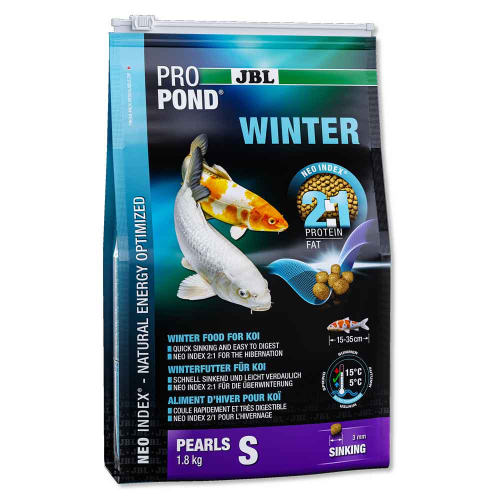 Jbl ProPond Winter Pearls S Mangime invernale per Carpe Koi sacco 3000ml 1,8Kg