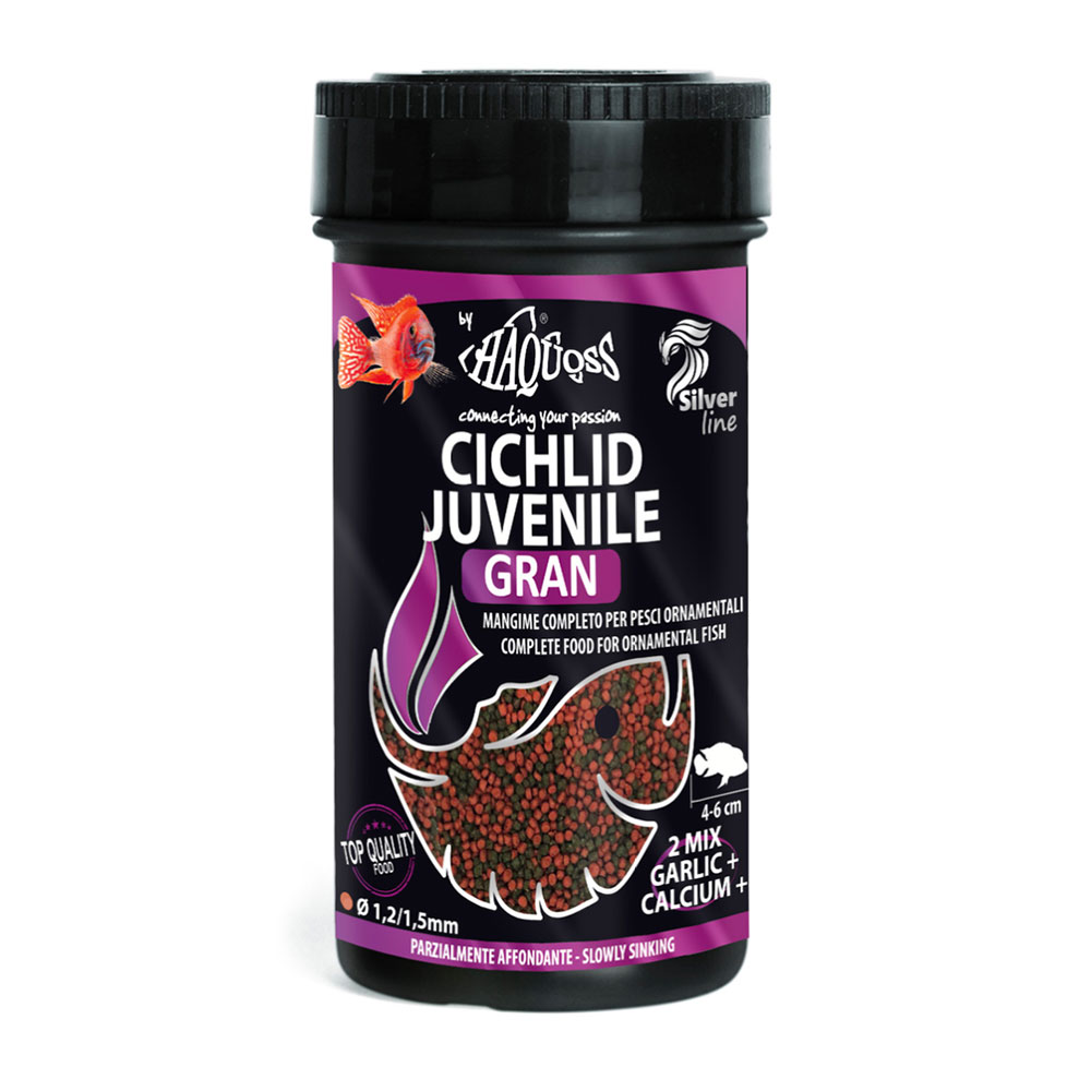 Haquoss Cichlid Gran Juvenile Mangime in granuli semiaffondanti 250ml 120gr