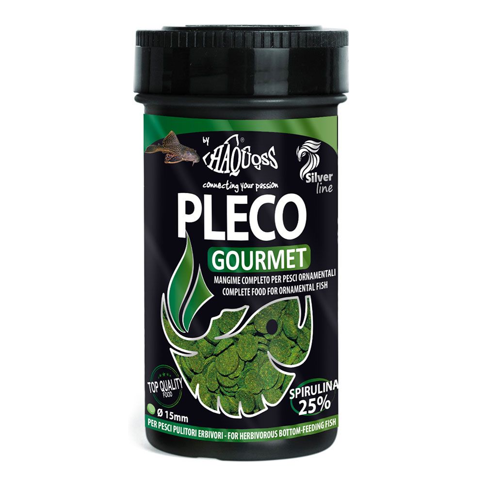Haquoss Pleco Gourmet Mangime per pesci da fondo vegetariani 250ml 85gr