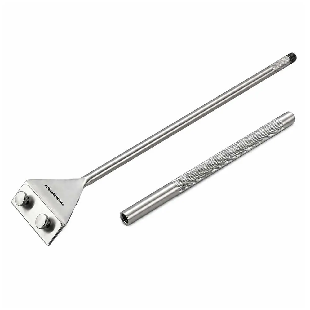 Acquariomania Raschietto Acciaio Inox Pulizia vetri con porta lametta 23-35cm