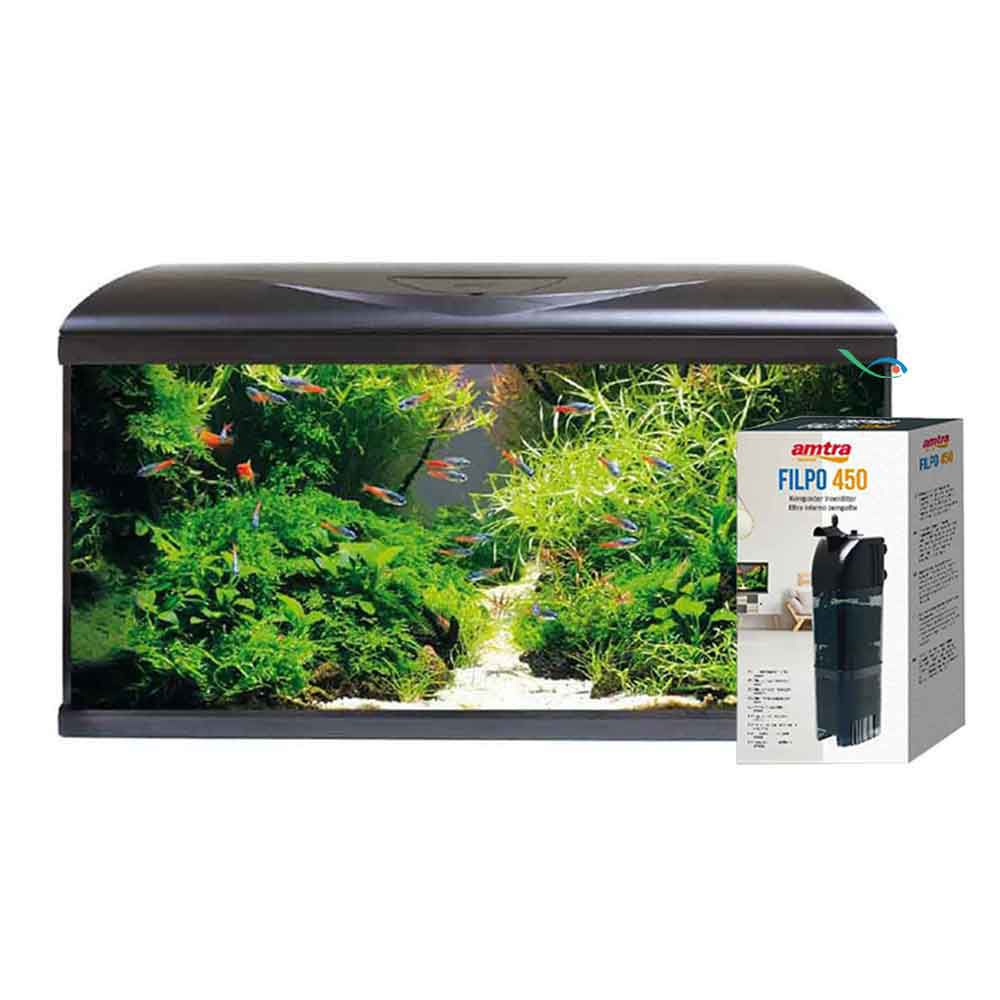 Amtra Acquario System Tank V2 80 Led con Filtro Filpo Nero 85lt 80x32x48h cm