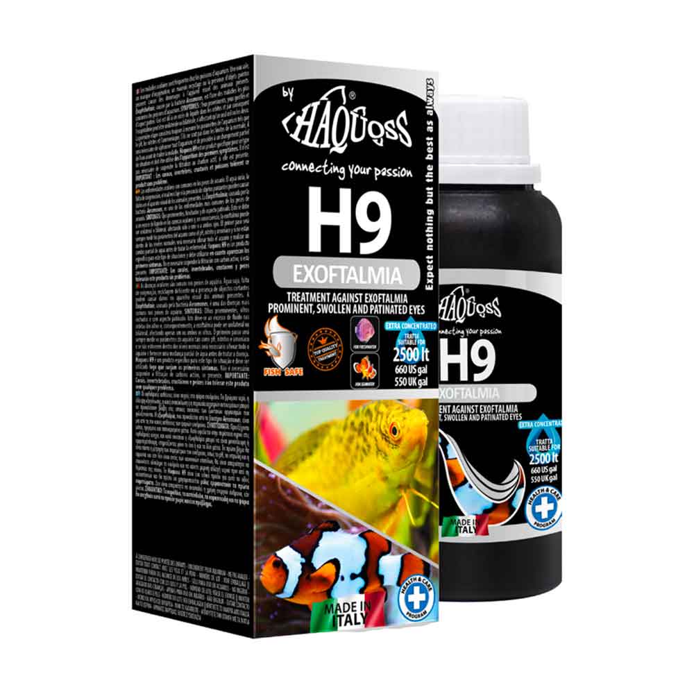 Haquoss H9 Exoftalmia trattamento occhi gonfi e patine oculare dolce e marino 100ml