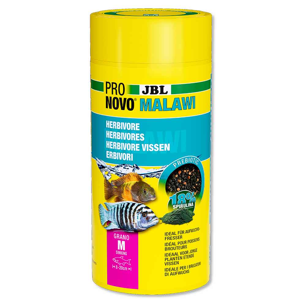 Jbl ProNovo Malawi Grano M Granulare con Spirulina e Prebiotici 1000ml 500gr